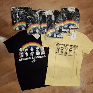 Choose Kindness Black and Yellow Short Sleeve Tees Bundle EIGHT TEE Nwt